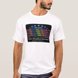 Camiseta Dvorak simplificó el teclado coloreado