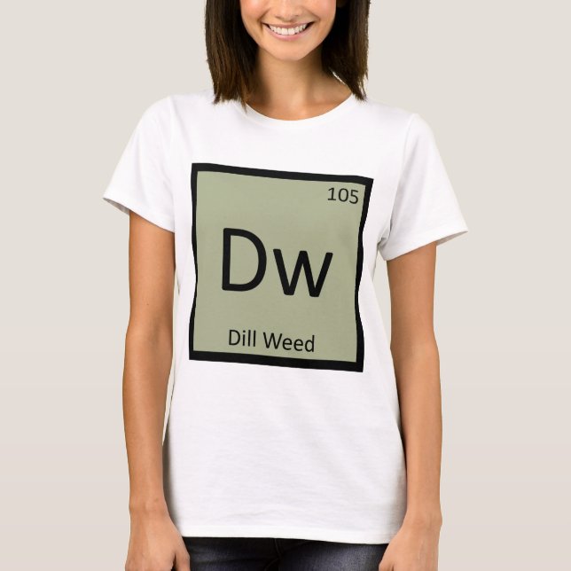 Camiseta Dw - Símbolo de tabla periódica de química de male (Anverso)
