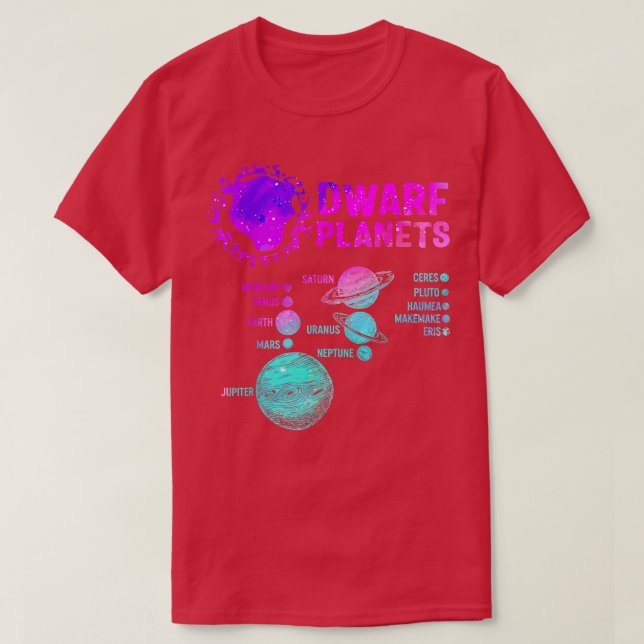 Camiseta Dwarf Planets Science Space Solar Astronomy System (Diseño del anverso)