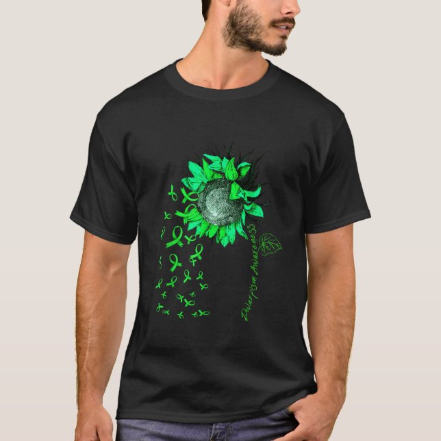 Camiseta DWARFISM CONCIENCIACIÓN Cinta verde girasol (Anverso)