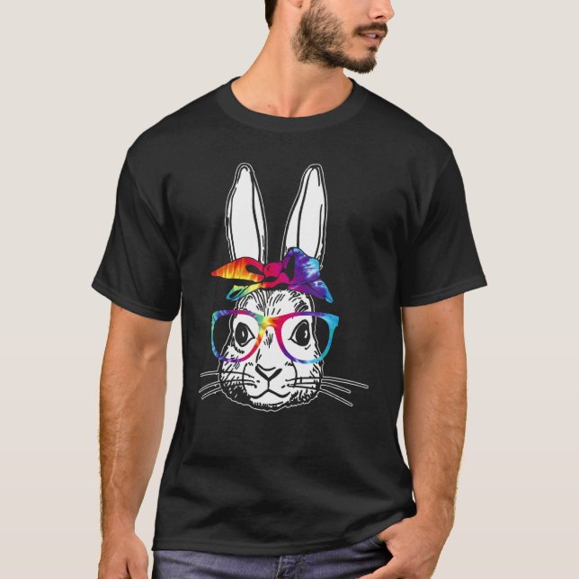 Camiseta Dy Cute Bunny Face Tie Dye Glass Easter Day 1 (Anverso)