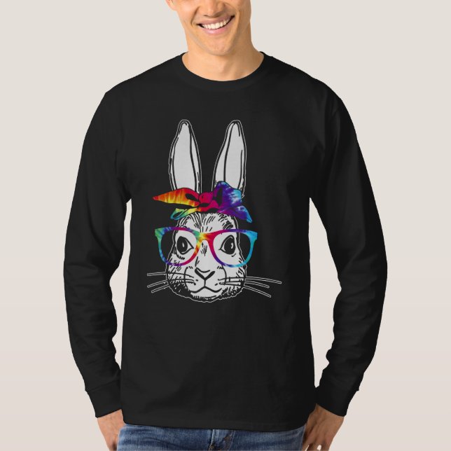 Camiseta Dy Cute Bunny Face Tie Dye Glass Easter Day 1 (Anverso)