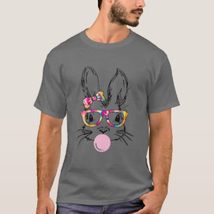 Camiseta Dy Cute Bunny Face Tie Dye Glasses Bubblegum Easte