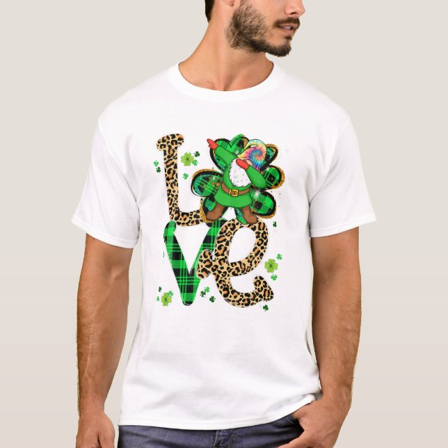 Camiseta Dye Leopard LOVE Dabbing Gnome (Anverso)
