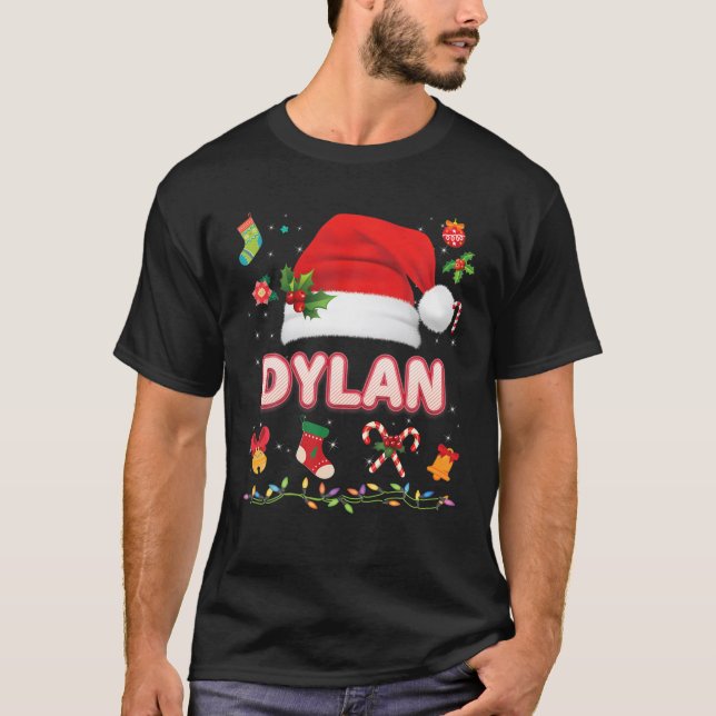 Camiseta Dylan Santa Claus Familia Gorra Feliz Navidad (Anverso)