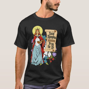 Camiseta Dymphna Pety Lily Patron Saint Mental Health Cat
