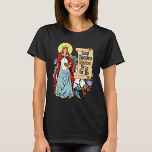 Camiseta Dymphna Pety Lily Patron Saint Mental Health Cat