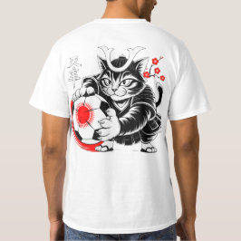 Camiseta Dynamic Japanese Samurai Soccer Cat - Soccer Fans