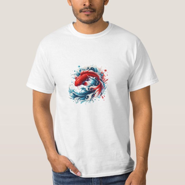 Camiseta Dynamic Red Koi Splash (Anverso)