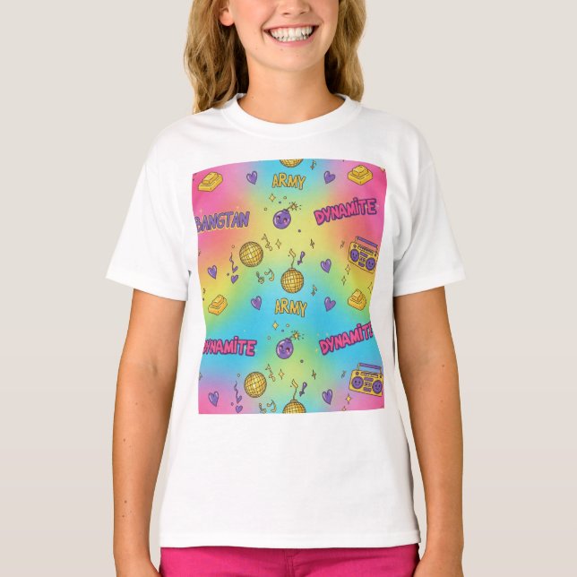 Camiseta Dynamite Pop Art Rainbow Pattern (Anverso)