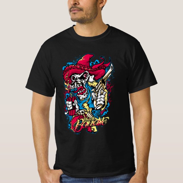 Camiseta Dynamite Skeleton - Diseño artístico de Halloween (Anverso)
