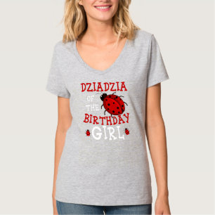Camiseta Dziadzia de la chica del cumpleaños Ladybug fiesta
