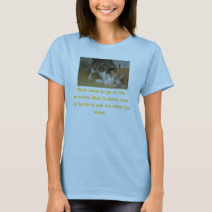 Camiseta E2small, gatos parecen ir en el principio que…