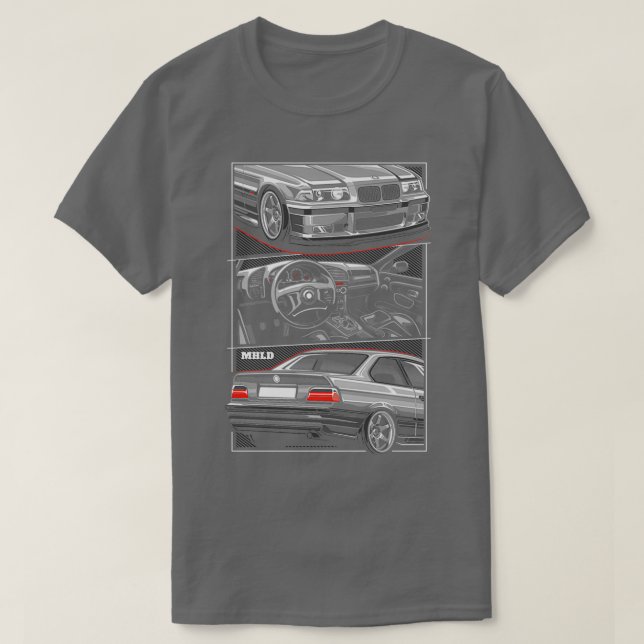 Camiseta E36 Sport Car Illustratio Perfect Gift  (Diseño del anverso)
