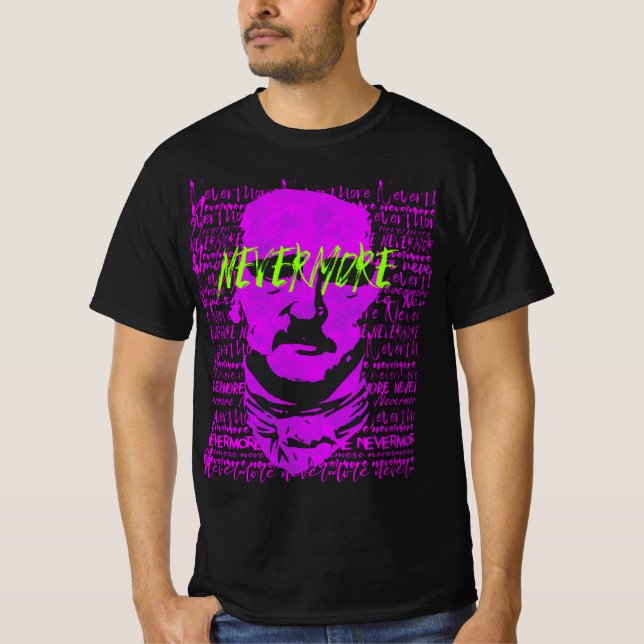 Camiseta E. Allan Poe The Raven Nevermore Quote T Shirt (Anverso)