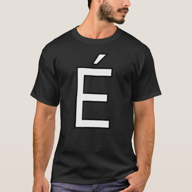 Camiseta É Alphabet acento letra mayúscula palabra en mayús (Anverso)