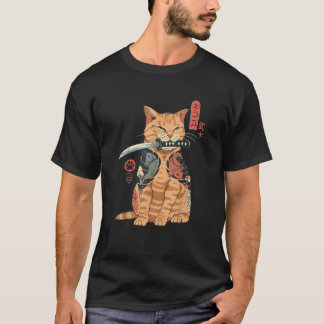 Camiseta E:\AnhgocUpZZ\Cat Neko Catana Anime Art Para Mujer