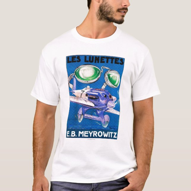 Camiseta E.B. Anuncio de las gafas de vuelo de Meyrowitz (Anverso)