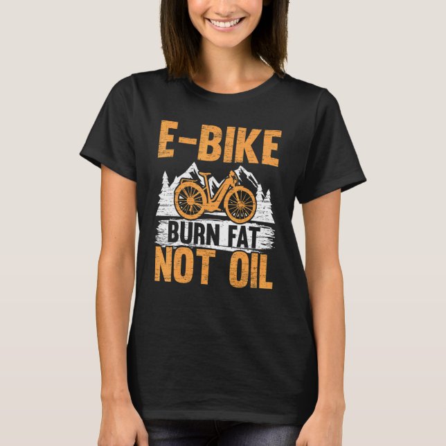 Camiseta E Bicicleta Quemar grasa no aceite Bicicleta Eléct (Anverso)
