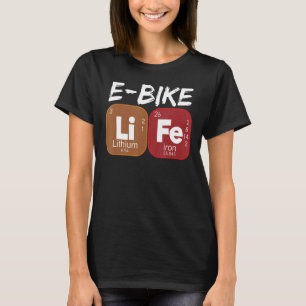Camiseta E Bicicleta Vida Periódica Mesa Bicicletas Eléctri