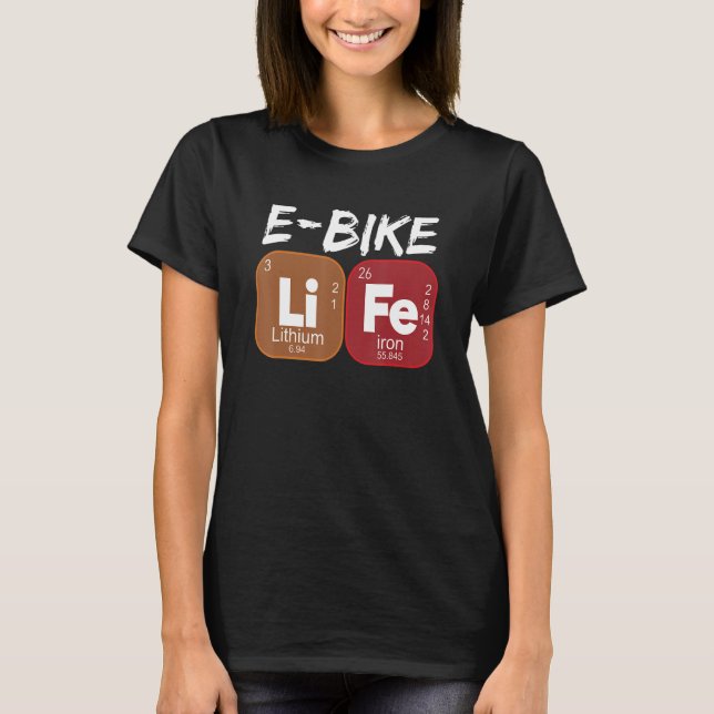 Camiseta E Bicicleta Vida Periódica Mesa Bicicletas Eléctri (Anverso)