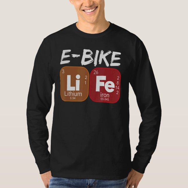Camiseta E Bicicleta Vida Periódica Mesa Bicicletas Eléctri (Anverso)