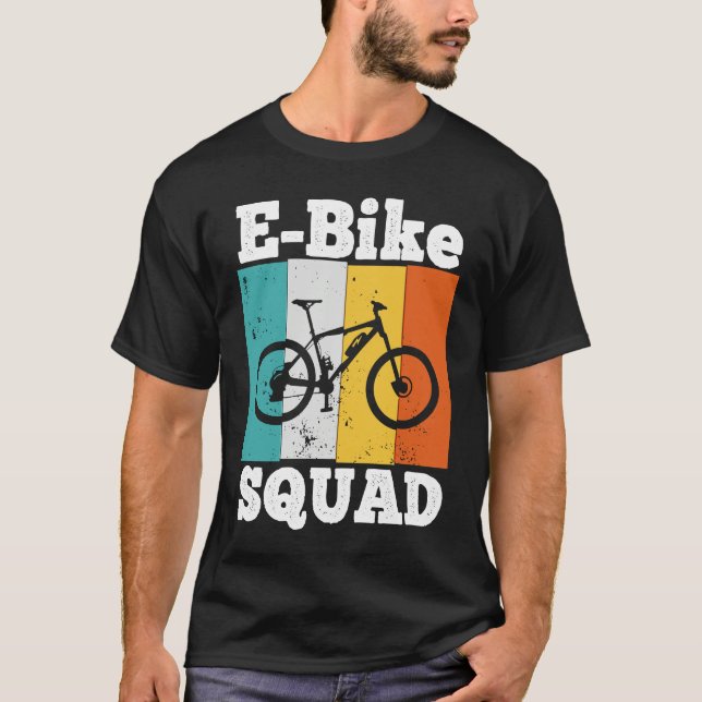 Camiseta E Bike Squad  EBike Team E Biking Retro E Bike (Anverso)