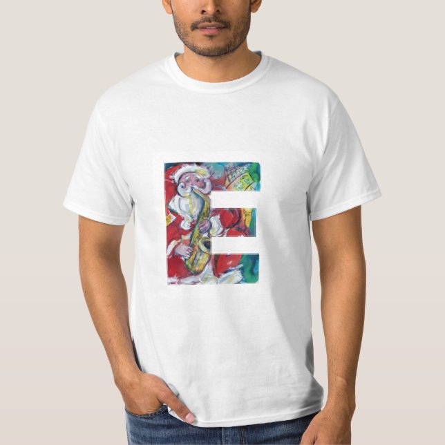CAMISETA E CARTA /SANTA Y SAX, FIESTA NAVIDADES MONOGRAM (Anverso)