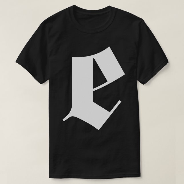 Camiseta e diseño de letras de gótico (Diseño del anverso)