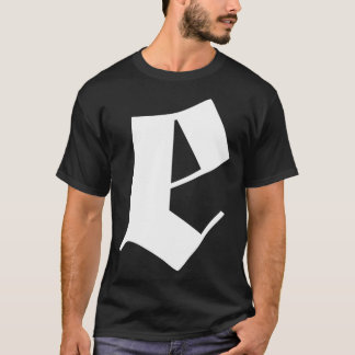 Camiseta e diseño de letras de gótico