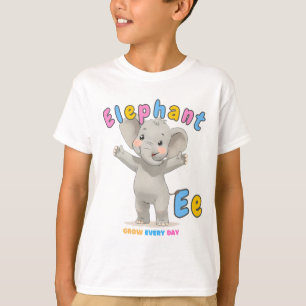 Camiseta "E es para el elefante" Tee de alfabeto - Crecer t