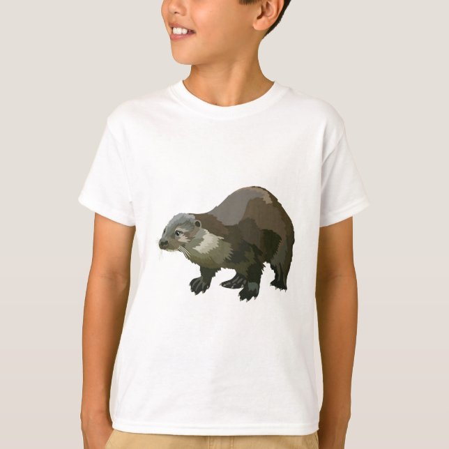 Camiseta E es para Eurasian Otter (Anverso)