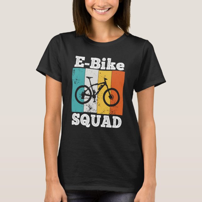 Camiseta E Escuadrón de Bicicletas EBike Equipo E Ciclismo  (Anverso)