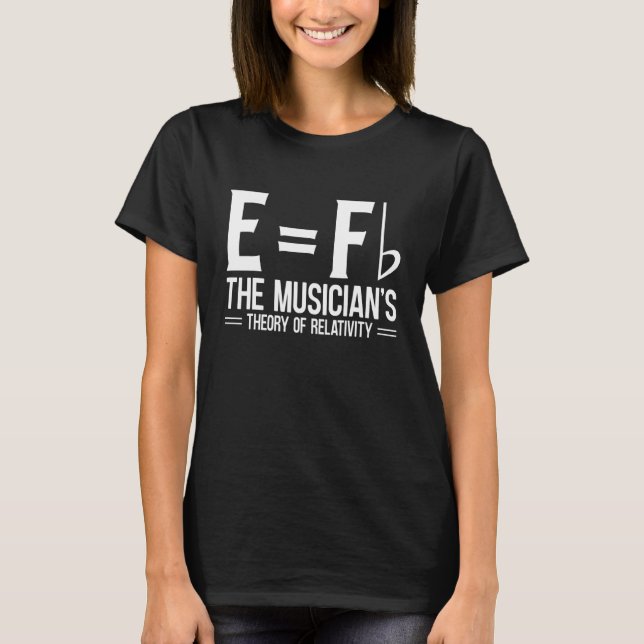 Camiseta E Fb Teoría del músico sobre el piano de relativid (Anverso)
