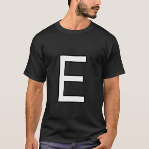 Camiseta E Letra alfabeta mayúscula número de palabra en ma