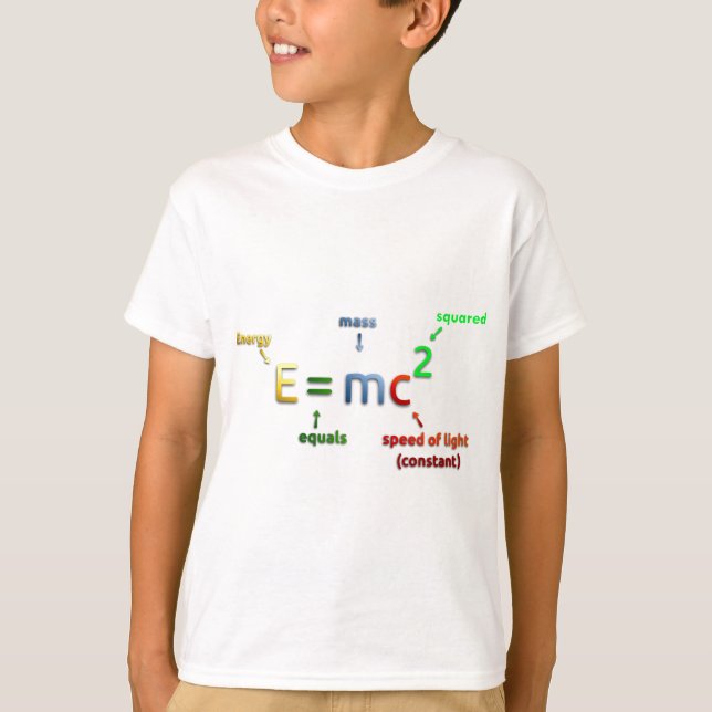 Camiseta E = MC^2. E iguala la bujía métrica ajustada (Anverso)