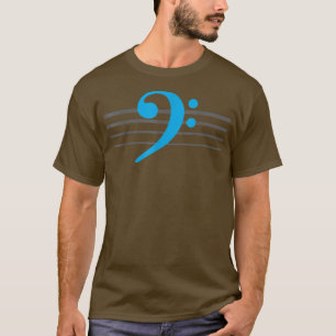 Camiseta EADG 4 String Cyan Bass Clef Bass GuitarBass Playe