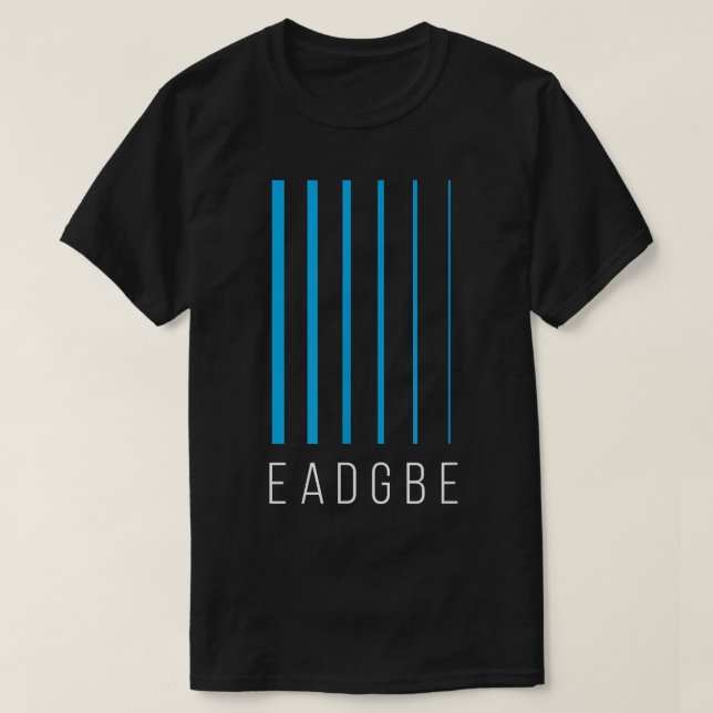 Camiseta EADGBE 6 String Guitar Player & Guitarist - Cool65 (Diseño del anverso)