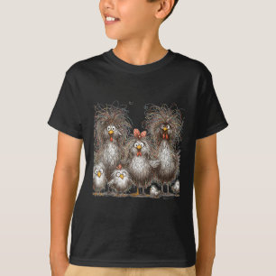 Camiseta Eagerlys Colorful Funny Chicken Art, Crazy Chicken