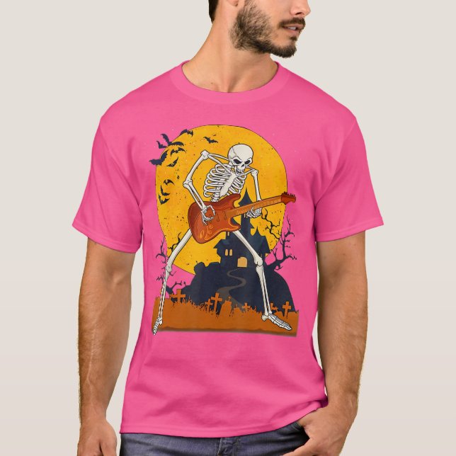 Camiseta Eagerlys Skeleton Tocando Guitarra Acústica Eléctr (Anverso)