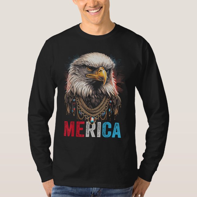 Camiseta Eagle  4th of July American Flag USA Patriotic Ame (Anverso)