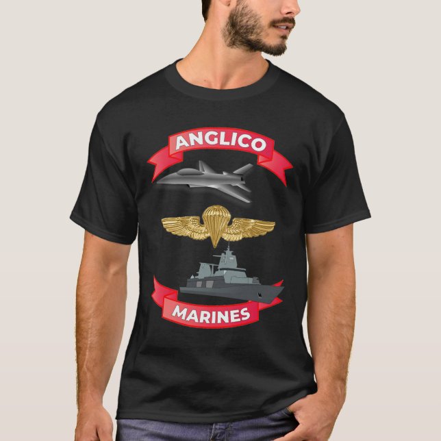 Camiseta Eagle ANGLICO Veterano Memorial Day Patriótico T S (Anverso)