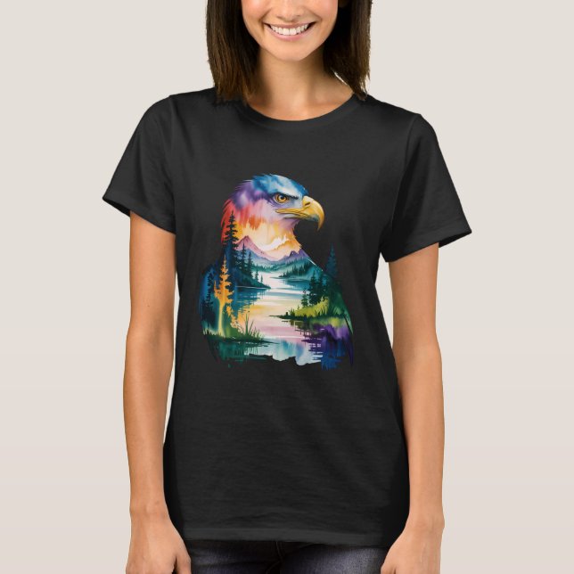 Camiseta Eagle Animal Lover Artwork Wildlife Forest Graphic (Anverso)