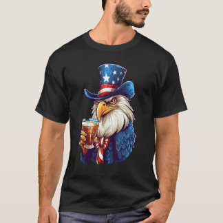 Camiseta Eagle Beer Drinking America Patriotic Eagle 4th Of