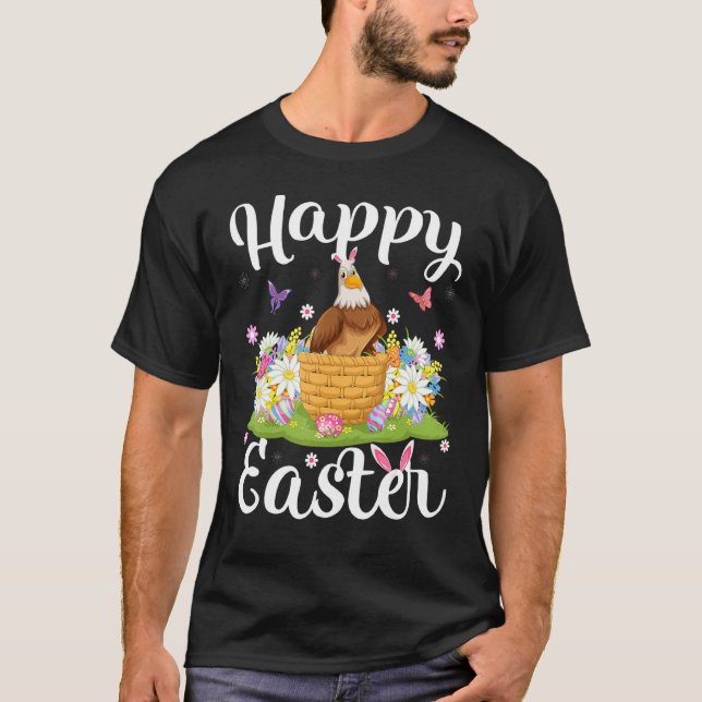 Camiseta Eagle Bird Easter Huevo de caza Floral Eagle Easte (Anverso)