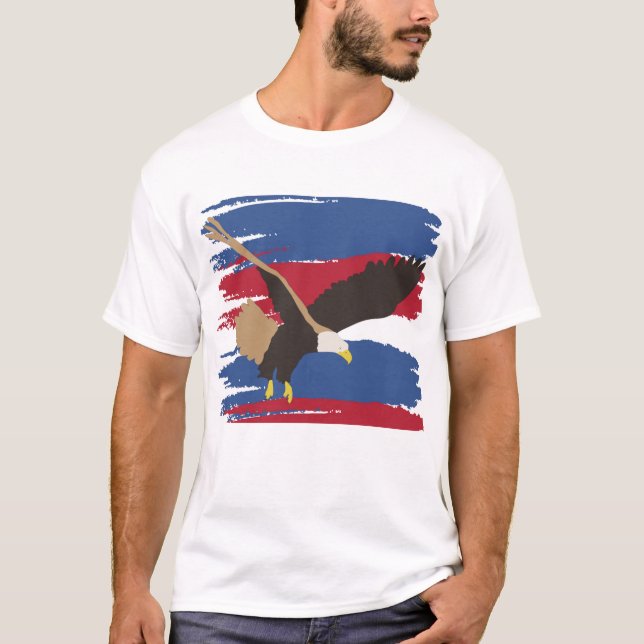 Camiseta Eagle Bird USA Bandera Patriótica Americana (Anverso)