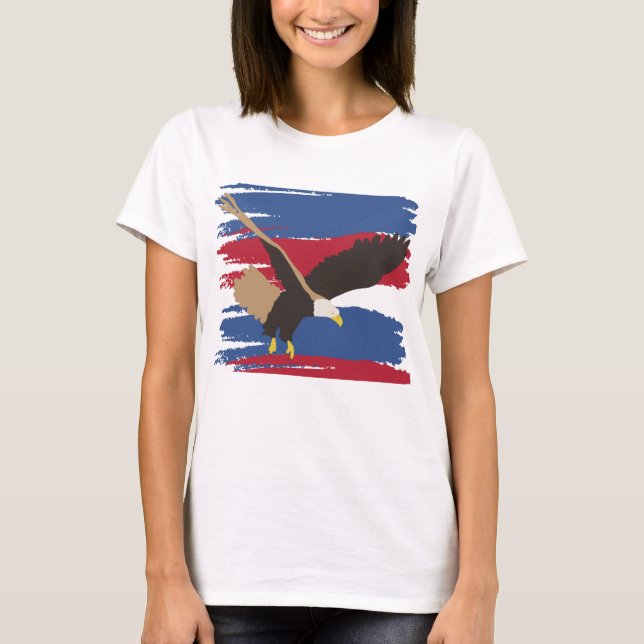 Camiseta Eagle Bird USA Bandera Patriótica Americana (Anverso)
