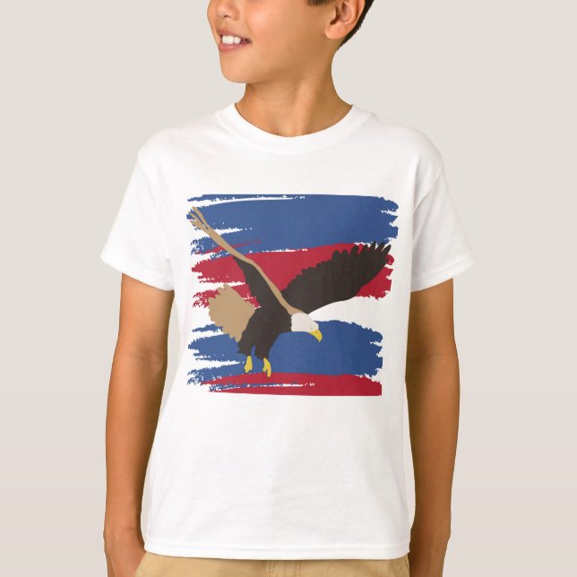 Camiseta Eagle Bird USA Bandera Patriótica Americana (Anverso)
