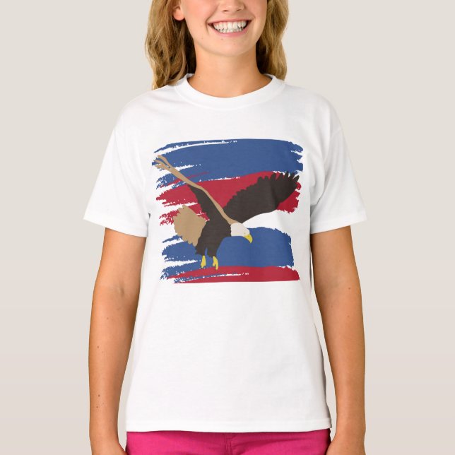 Camiseta Eagle Bird USA Bandera Patriótica Americana (Anverso)