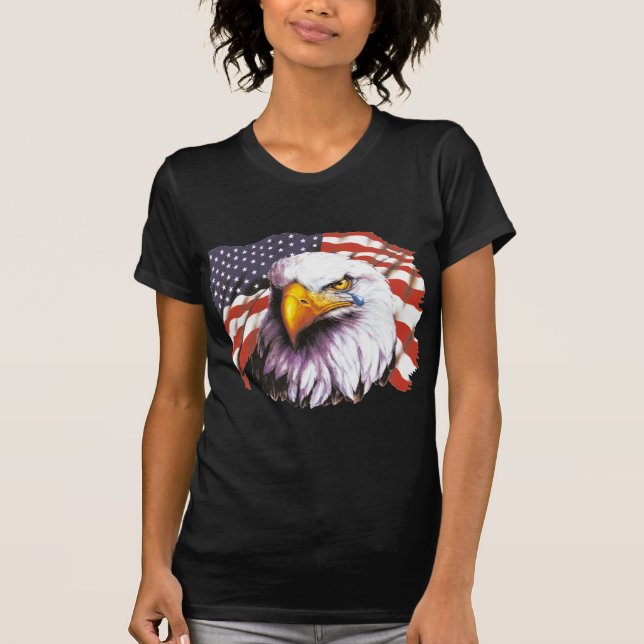 Camiseta Eagle calvo con un rasgón - bandera de los (Anverso)